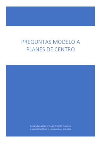 Examen Planes De Centro SIN RESPUESTAS Pdf