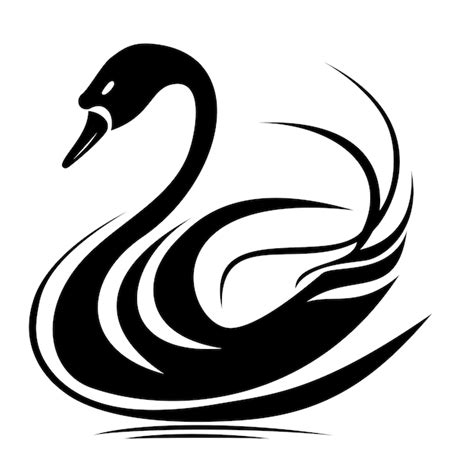 Cisne simple icono vector ilustración Vector Premium