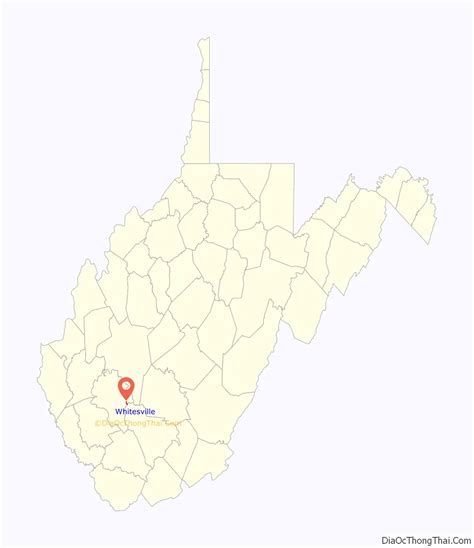 Map of Whitesville town, West Virginia