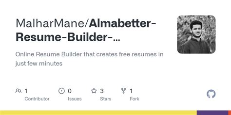 Github Malharmane Almabetter Resume Builder Capstone Project Frontend Online Resume Builder