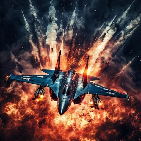 Premium Ai Image There Is A Fighter Jet Flying Through A Cloud Of