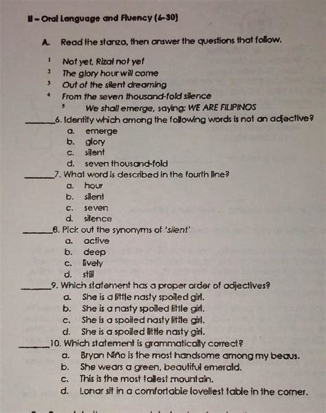 Need Ko Po Answer Ngayon Mamaya Napo Kasi Ipapasa Sana May Sumagot