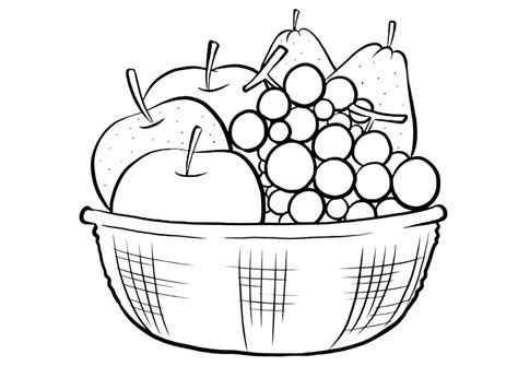 Desenhos De Cesta De Frutas Para Colorir Pintar E Imprimir