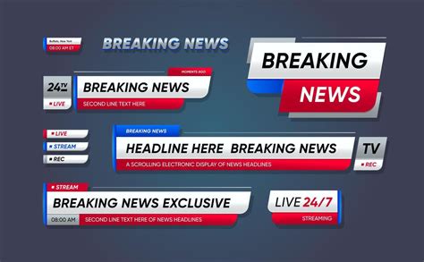 Breaking News Lower Third Header Banners Set 46915870 Vector Art At