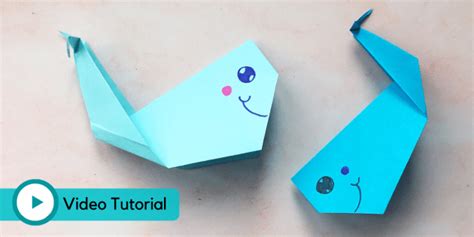 Origami Whale Video Tutorial Origami For Kids