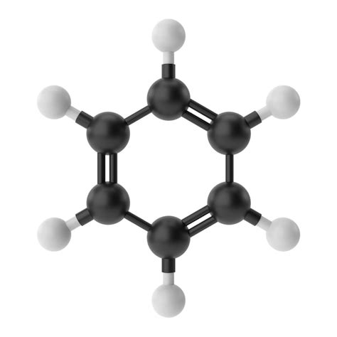 Premium Photo | C6h6 benzene chemical formula 3d chemical structure 3d illustration