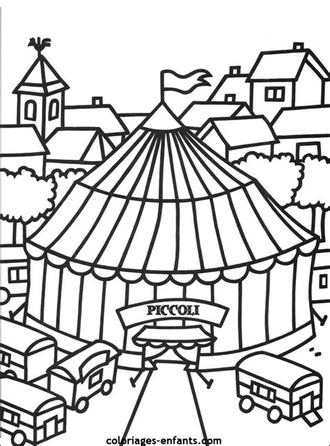 Coloriage Cirque Chapiteau Dessin Gratuit Imprimer