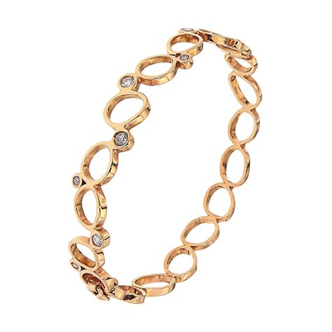 18kt Rose Gold Diamonds Bracelet Hand Crafted In Italy By Botta