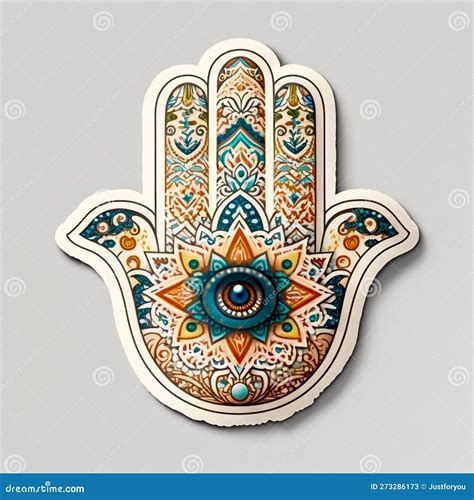Hamsa Hand Symbol Sticker. Generative AI Stock Illustration ...