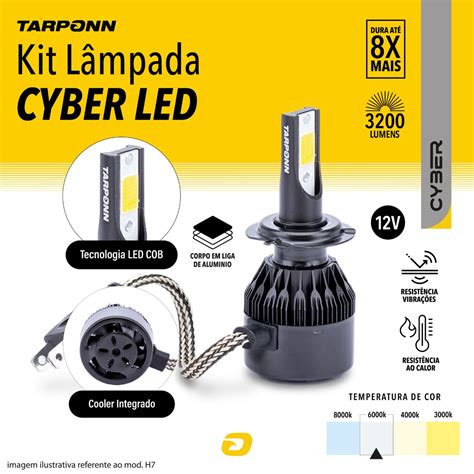 Kit L Mpada Tarponn Super Led Cyber H W E Lm K