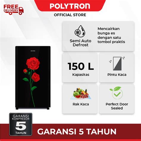 Jual POLYTRON Kulkas 1 Pintu Belleza Varia 150 Liter PRA 15CRX Shopee