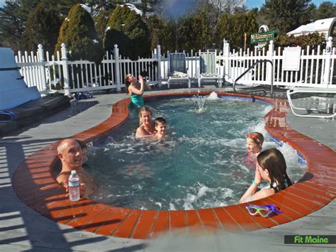 Relax in the Roman spa & outdoor hot tub at Meadowmere Resort, Ogunquit ...