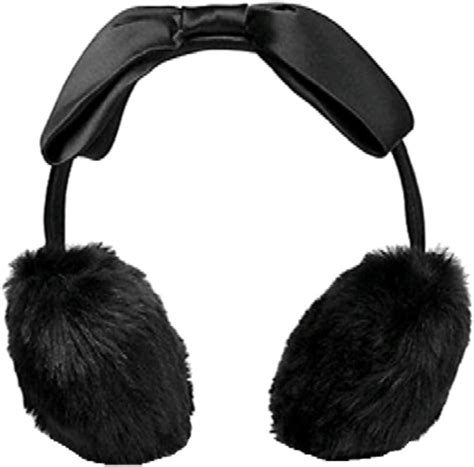 Kate Spade Faux Fur Satin Bow Earmuffs Black Clothing Shoes And Jewelry