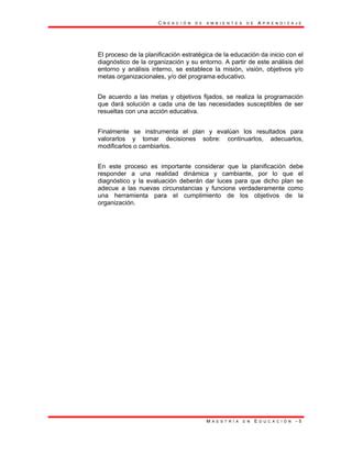 Planeaci N De Ambientes De Aprendiza Pdf