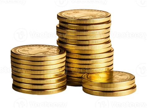 Oro Monedas Aislado En Transparente Antecedentes Png