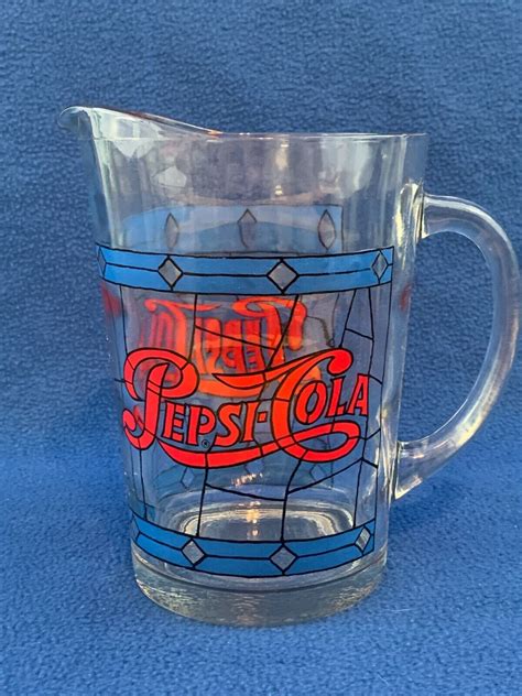 Vintage Pepsi Pitcher Tiffany Style Stained Glass Pepsi Cola S