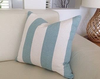 Coastal Cushions Striped Pillows Seafoam Stripes Ecru