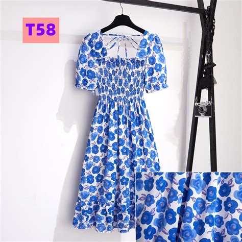 Jual Tianshun Hot Sale Baju Wanita Floral Korea Fashion Casual Dres