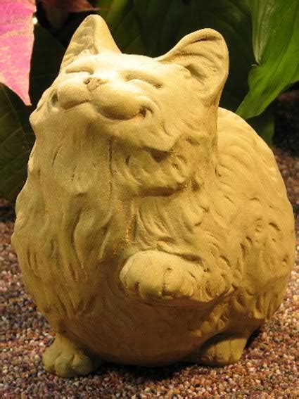 Cast Stone Cement Happy Fat Kitten Concrete Outdoor Garden Statue Ebay