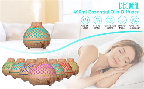 Decdeal Essential Oils Diffuser Ml Ultrasonic Air Humidifier Aroma