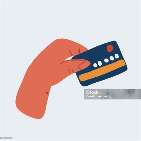 Vector Illustration Of Hand Holding Credit Card Black Icon Stock