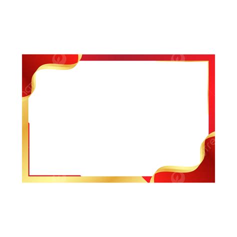 Elegant Modern Blank Red Gold Graduation Certificate Border Frame