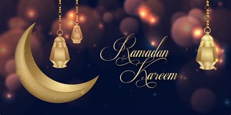 Glowing Ramadan Kareem Islamic Social Media Banner Background Design