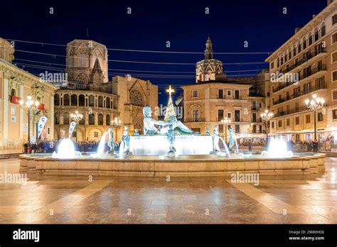 Plaza De La Virgen Valencia Valencian Community Spain Stock Photo