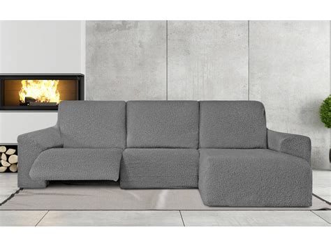 Capa Tecido Elástico para Sofá Chaise Longue Relax em Forma de L MILICA