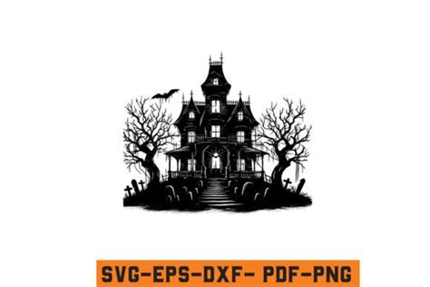 Halloween Haunted House Vector Svg File Graphic By Craftabledesign