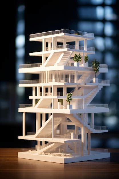 Premium AI Image | a 3Dprinted architectural model of a building AI generative