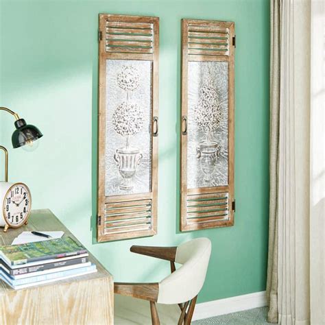 Reviews For Litton Lane Large Wood And Metal Garden Door Wall Decor