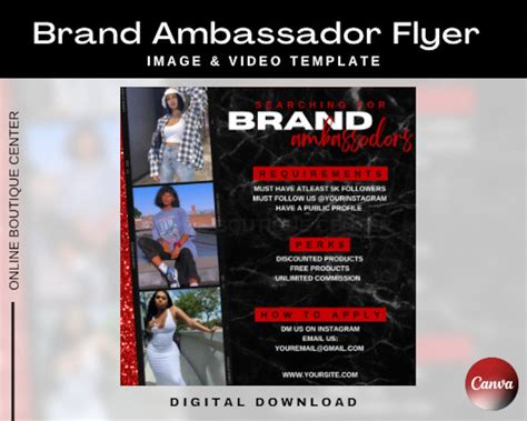 Brand Ambassador Flyer Template For Boutiques Hair Business Etsy