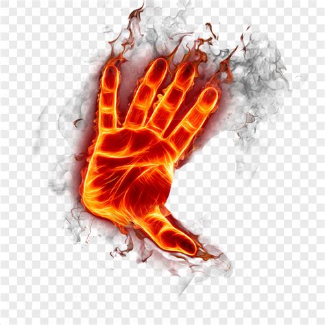 HD Burning Hand Fire Flame PNG Citypng