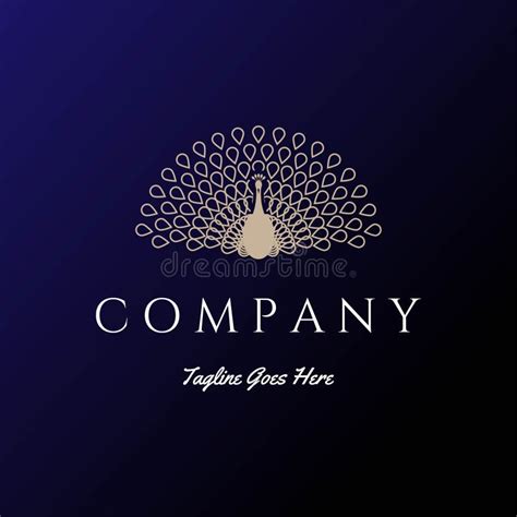 Elegant Luxury Golden Beauty Bird Peacock Logo Design Vector Vector