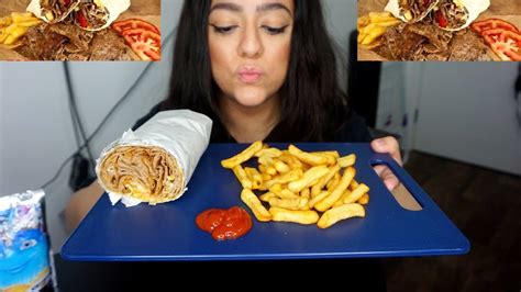 Doner Wrap And Fries Mukbang Big Bites Youtube