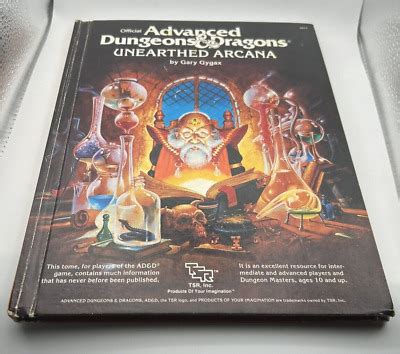 Advanced Dungeons Dragons Unearthed Arcana By Gary Gygax Tsr