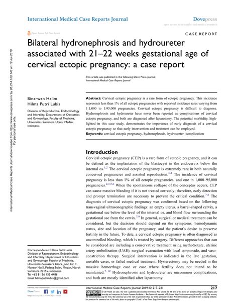 Pdf Bilateral Hydronephrosis And Hydroureter Associated With 21 22 Weeks Gestational Age Of