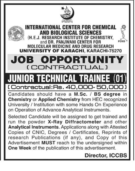 ICCB Karachi Job 2022 2024 Job Advertisement Pakistan