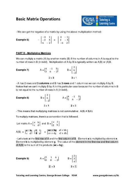 Matrix Pdf 174376 Basic Matrix Operations