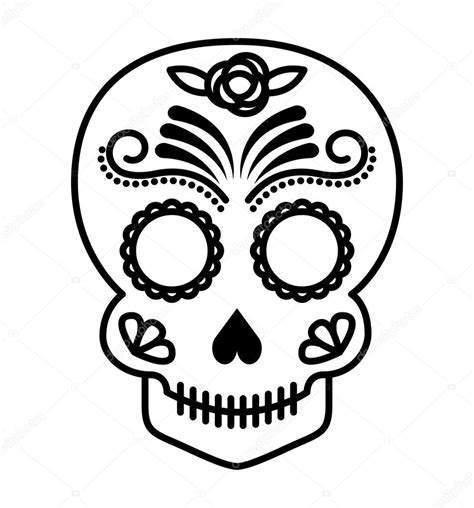 Skull Drawing Tattoo Style Isolated Icon Stock Vector Image By