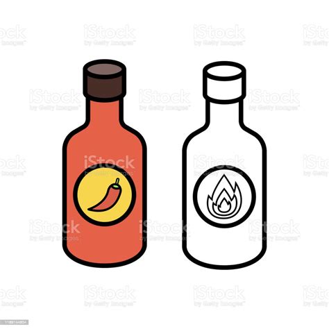 Hot Sauce Bottle Vector Illustration Stock Illustration Download Image Now Acid Art