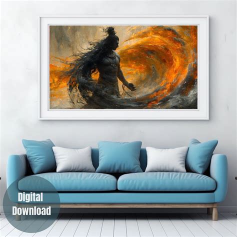 4 Large Cosmic Lord Shiva Painting Printable Landscape Wall Art 32