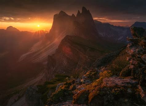 Premium Photo | Seceda sunrise