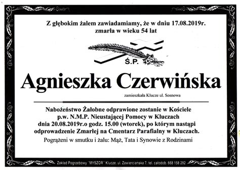 Pogrzeb śp Agnieszki Czerwińskiej l 54 20 08 2019 Klucze