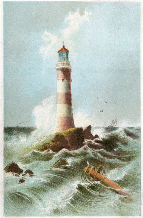 Lighthouse In Storm With Broken Mast Lighthouse Lighthouse Art Ocean Vibes