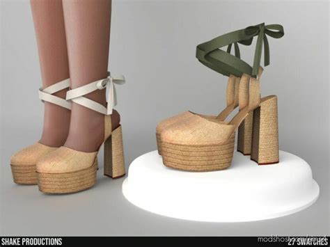 High Heel Espadrilles S072306 Sims 4 Shoes Mod ModsHost