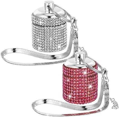 Amazon Tioncy 2 Pcs Bling Rhinestone Portable Pill Case With