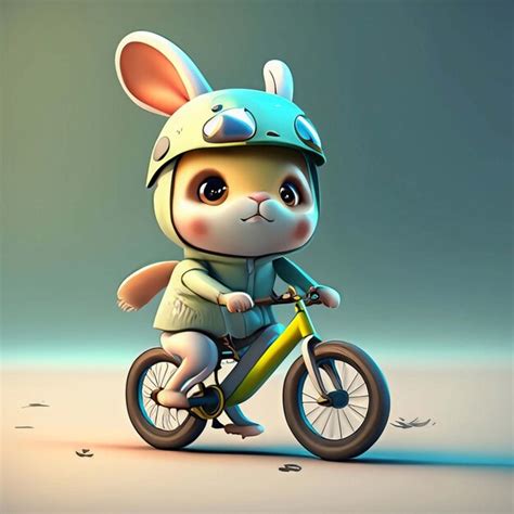 Premium Ai Image Rabbit Riding A Bike