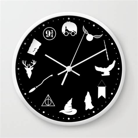 Harry Potter Clock Harry Potter Black White Wall Clock Etsy